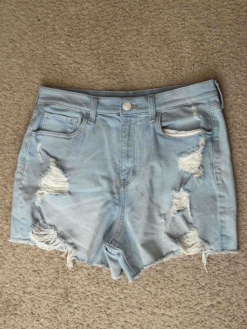 Light Blue Distressed Denim Women’s Shorts